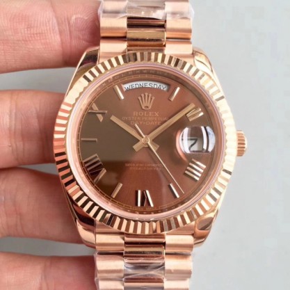 Replica Rolex Day-Date 40 228235 40MM Watches AR Stainless Steel 904L With 18K Rose Gold Wrapped Chocolate Dial Swiss 3255