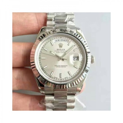 Replica Rolex Day-Date II 218239 41MM Watches V6 Stainless Steel Sundust Dial Swiss 2836-2