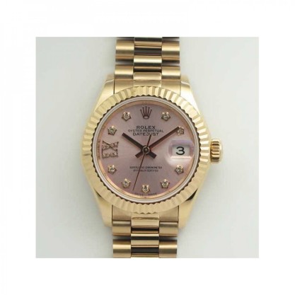 Replica Rolex Lady Datejust 28 279165 28MM Watches BP Rose Gold Pink Mother Of Pearl Dial Swiss 2671