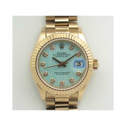 Replica Rolex Lady Datejust 28 279165 28MM Watches BP Rose Gold Ice Blue Dial Swiss 2671