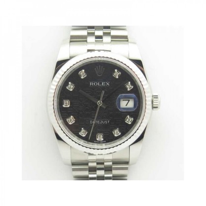 Replica Rolex Datejust 36MM Watches 116234 DJ V2 Stainless Steel Black Anniversary Jubilee Dial Swiss 3135