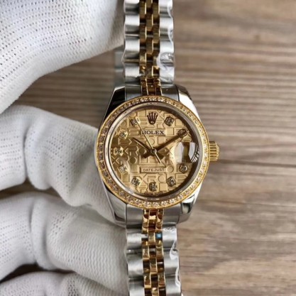 Replica Rolex Lady Datejust 28 279383BR 28MM Watches WF Stainless Steel & Yellow Gold Rolex Dial Swiss 2671
