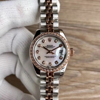 Replica Rolex Lady Datejust 28 279381RBR 28MM Watches WF Stainless Steel & Rose Gold Mother Of Pearl Dial Swiss 2671