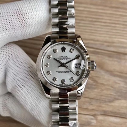 Replica Rolex Lady Datejust 28 279166 28MM Watches WF Stainless Steel Silver Dial Swiss 2671