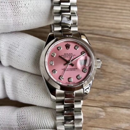 Replica Rolex Lady Datejust 28 279160 28MM Watches WF Stainless Steel Pink Mother Of Pearl Dial Swiss 2671