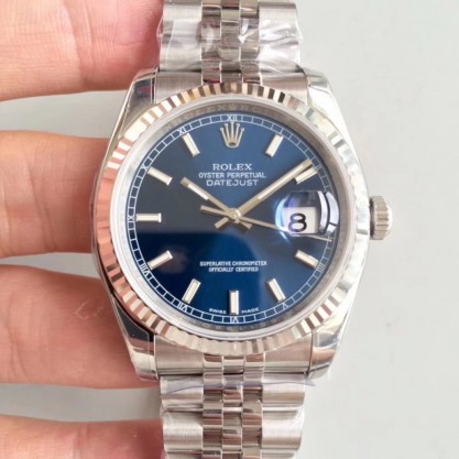 Replica Rolex Datejust II 126334 41MM Watches AR Stainless Steel 904L Blue Dial Swiss 3235