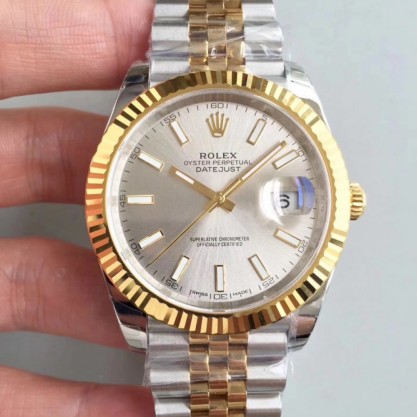 Replica Rolex Datejust II 116333 41MM Watches EW Stainless Steel & Yellow Gold Rhodium Dial Swiss 3136
