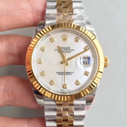 Replica Rolex Datejust II 116333 41MM Watches EW Stainless Steel & Yellow Gold Mother Of Pearl Dial Swiss 3235