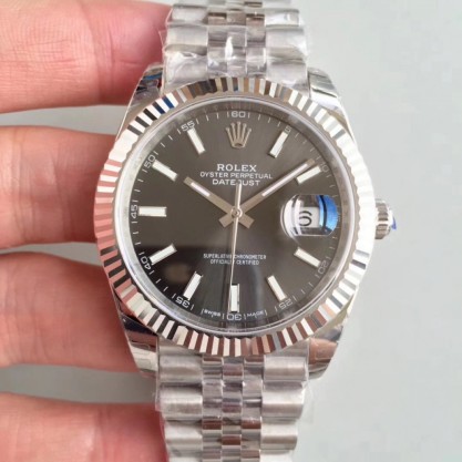 Replica Rolex Datejust II 126334 41MM Watches EW Stainless Steel Anthracite Dial Swiss 3235
