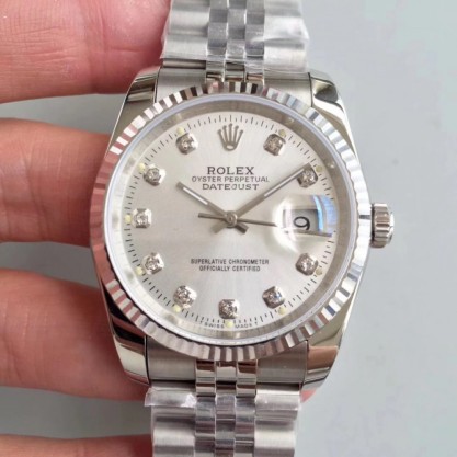 Replica Rolex Datejust 36MM Watches 116234 MIT Stainless Steel 904L Rhodium Dial Swiss 3135