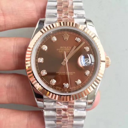 Replica Rolex Datejust II 116333 41MM Watches N Stainless Steel & 18K Rose Gold Wrapped Chocolate Dial Swiss 3235