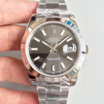 Replica Rolex Datejust II 126300 41MM Watches N Stainless Steel Anthracite Dial Swiss 3235