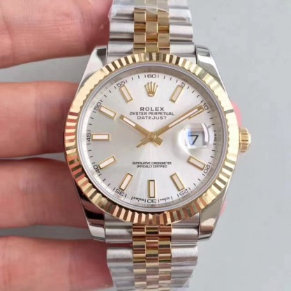 Replica Rolex Datejust II 116333 41MM Watches EW Stainless Steel & Yellow Gold Rhodium Dial Swiss 3136