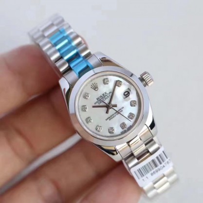 Replica Rolex Lady Datejust 28 279166 28MM Watches N Stainless Steel Mother Of Pearl Dial Swiss 2671
