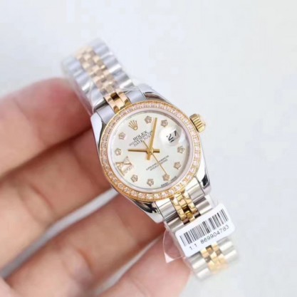 Replica Rolex Lady Datejust 28 279383RBR 28MM Watches N Stainless Steel & Yellow Gold Mother Of Pearl Dial Swiss 2671