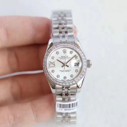 Replica Rolex Lady Datejust 28 279136RBR 28MM Watches N Stainless Steel & Diamonds Mother Of Pearl Dial Swiss 2671