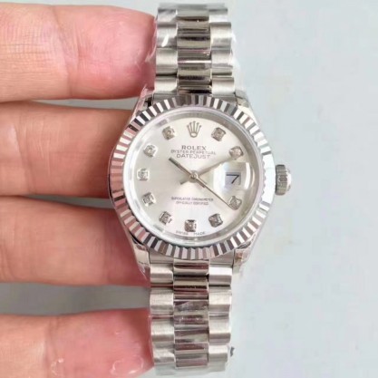 Replica Rolex Lady Datejust 28 279166 28MM Watches N Stainless Steel Silver Dial Swiss 2236