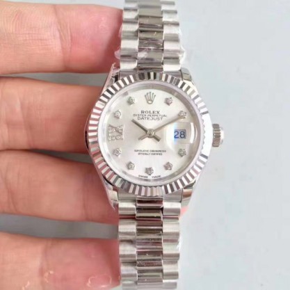 Replica Rolex Lady Datejust 28 279166 28MM Watches N Stainless Steel Silver Dial Swiss 2236