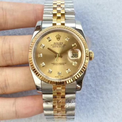 Replica Rolex Datejust II 126333 41MM Watches N Stainless Steel & Yellow Gold Champagne Dial Swiss 2836-2