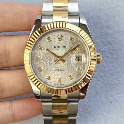 Replica Rolex Datejust II 126333 41MM Watches N Stainless Steel & Yellow Gold Silver Dial Swiss 2836-2