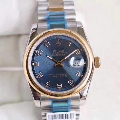 Replica Rolex Datejust 36 116203 36MM Watches N Stainless Steel & Yellow Gold Blue Dial Swiss 2836-2