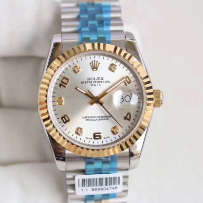 Replica Rolex Datejust 36 116233 36MM Watches N Stainless Steel & Yellow Gold Rhodium Dial Swiss 2836-2