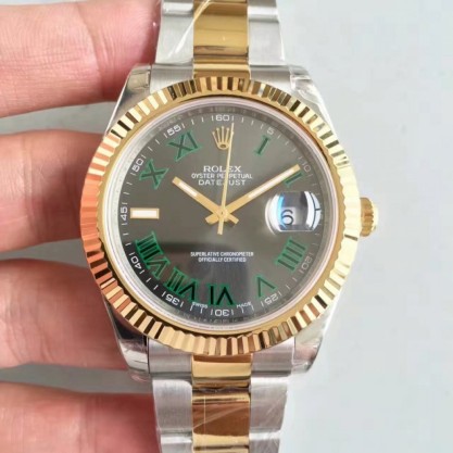 Replica Rolex Datejust II 116333 41MM Watches EW Stainless Steel & Yellow Gold Anthracite Dial Swiss 3136