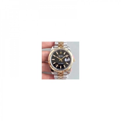 Replica Rolex Datejust II 116333 41MM Watches EW Stainless Steel & Yellow Gold Black Dial Swiss 3136