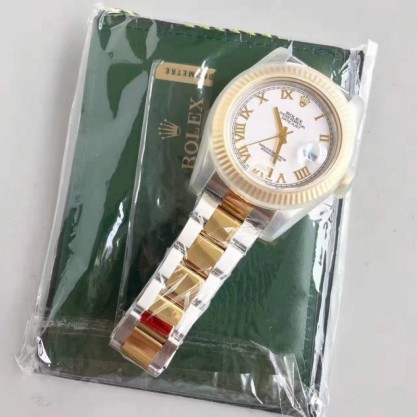 Replica Rolex Datejust II 116333 41MM Watches EW Stainless Steel & Yellow Gold White Dial Swiss 3136