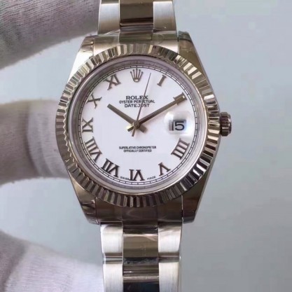 Replica Rolex Datejust II 116334 2018 41MM Watches EW Stainless Steel White Dial Swiss 3136