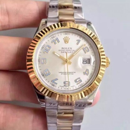 Replica Rolex Datejust 41 126333 41MM Watches NF Stainless Steel & Yellow Gold Rhodium & Arabic Dial Swiss 2836-2