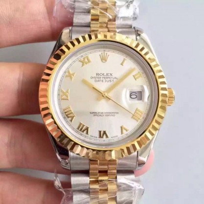 Replica Rolex Datejust 41 126333 41MM Watches NF Stainless Steel & Yellow Gold Rhodium Dial Swiss 2836-2