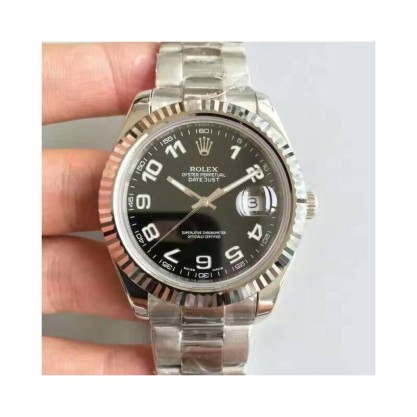 Replica Rolex Datejust II 116334 41MM Watches NF Stainless Steel Black Dial Swiss 2836-2
