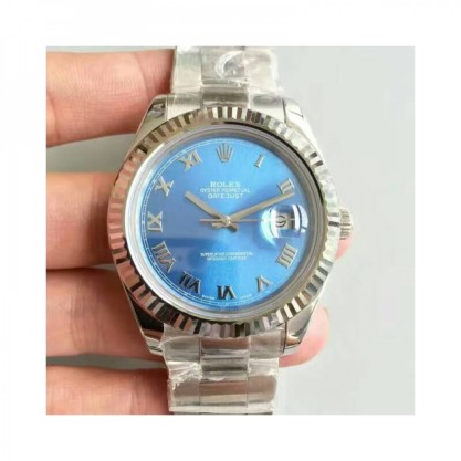 Replica Rolex Datejust II 116334 41MM Watches NF Stainless Steel Blue Dial Swiss 2836-2