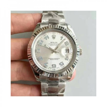 Replica Rolex Datejust II 116334 41MM Watches NF Stainless Steel Rhodium Dial Swiss 2836-2
