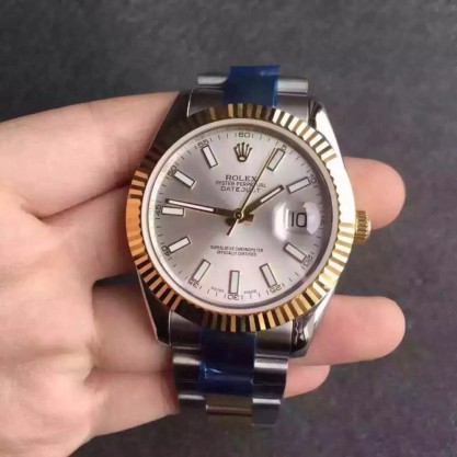 Replica Rolex Datejust II 116333 V5 41MM Watches Stainless Steel & Yellow Gold Silver Dial Swiss 2836-2