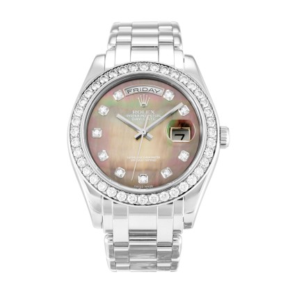 UK Platinum set with Diamonds Replica Rolex Day-Date 18946-36 MM Watches