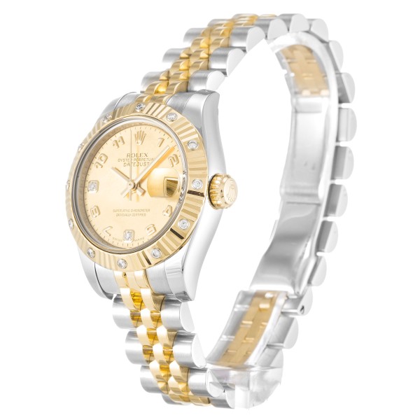 UK Steel & Yellow Gold set with Diamonds Replica Rolex Datejust Lady 179313-26 MM Watches