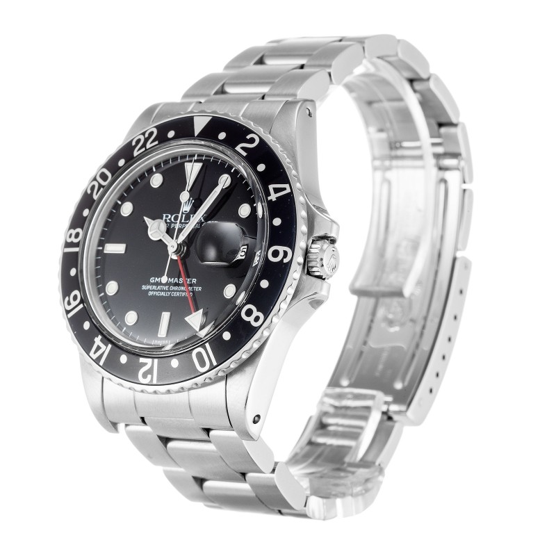 UK Black Steel Replica Rolex GMT Master 16750-40 MM Watches