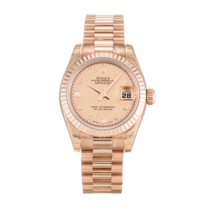 UK Rose Gold Replica Rolex Datejust Lady 179175F-26 MM Watches