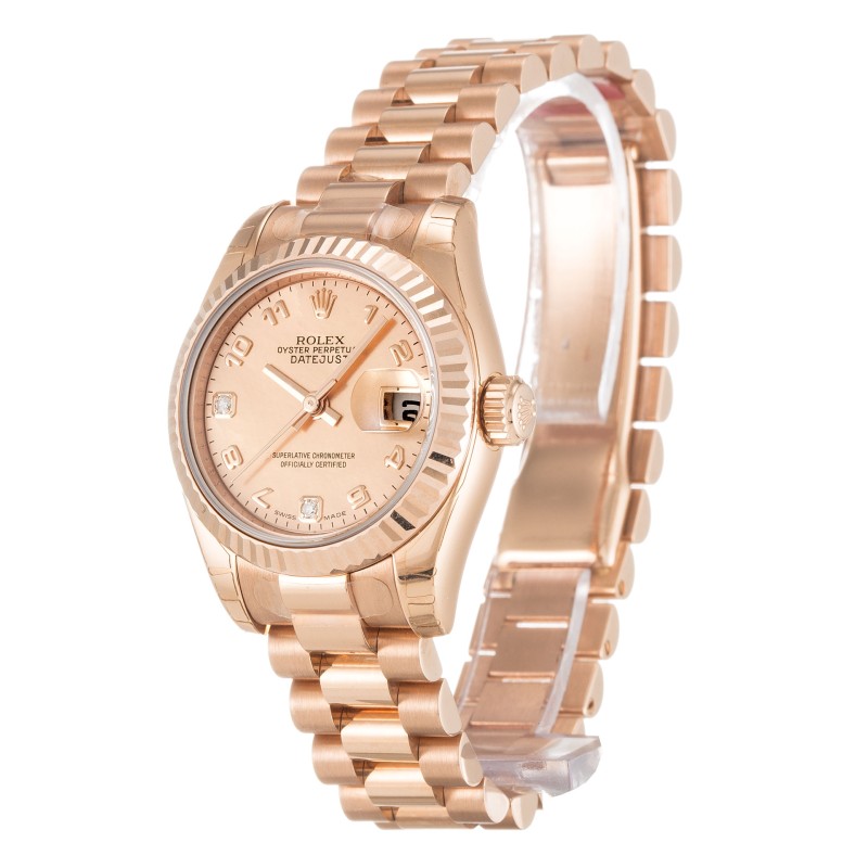 UK Rose Gold Replica Rolex Datejust Lady 179175F-26 MM Watches
