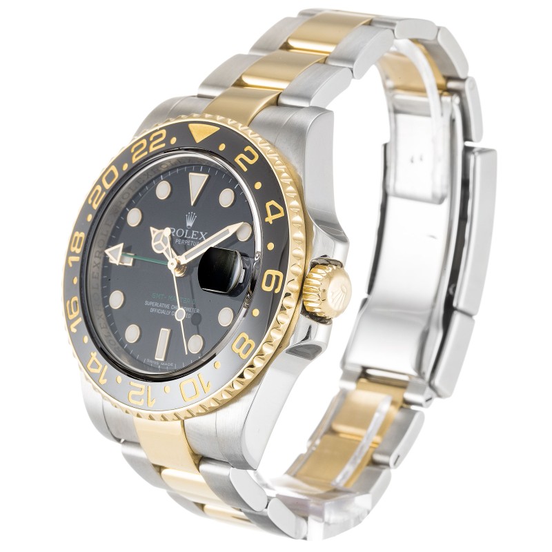 UK Steel & Yellow Gold Replica Rolex GMT Master II 116713 LN-40 MM Watches