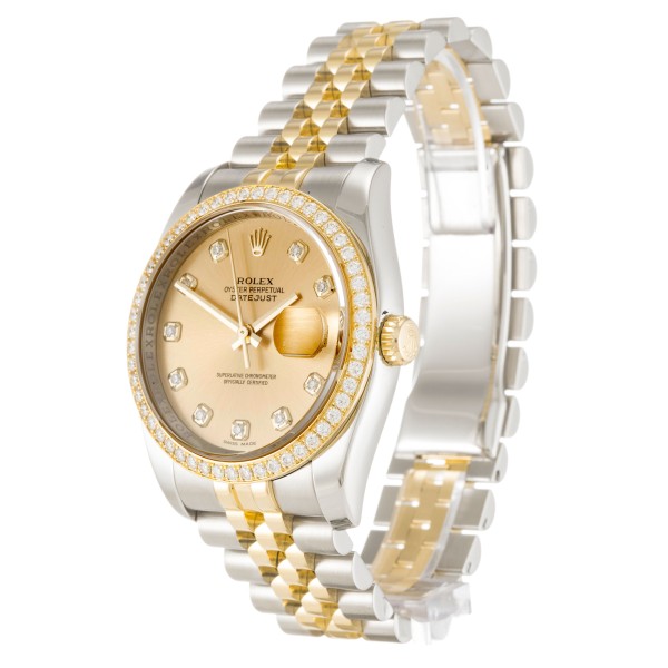 UK Steel & Yellow Gold set with Diamonds Replica Rolex Datejust 116243-36 MM Watches