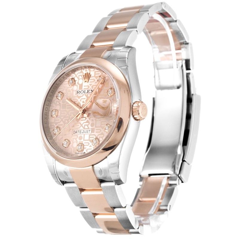 UK Steel & Rose Gold Replica Rolex Datejust 116201-36 MM Watches