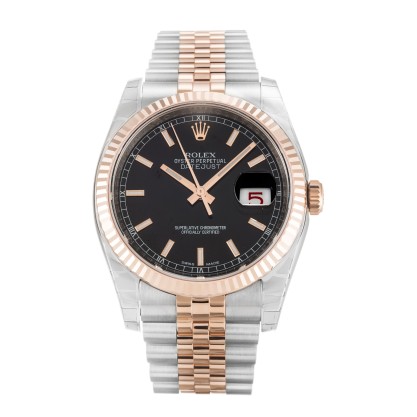 UK Steel & Rose Gold Replica Rolex Datejust 116231-36 MM Watches