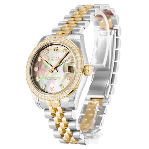 UK Steel & Yellow Gold set with Diamonds Replica Rolex Datejust Lady 178383-31 MM Watches
