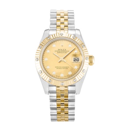 UK Steel & Yellow Gold set with Diamonds Replica Rolex Datejust Lady 179313-26 MM Watches