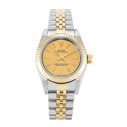 UK Steel & Yellow Gold Replica Rolex Lady Oyster Perpetual 76193-24 MM Watches