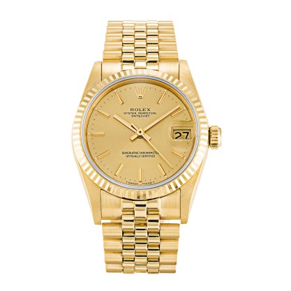 UK Yellow Gold Replica Rolex Mid-Size Datejust 68278-31 MM Watches