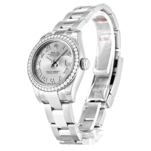 UK Steel & White Gold set with Diamonds Replica Rolex Datejust Lady 179384-26 MM Watches